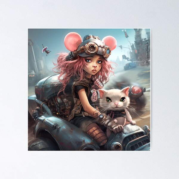 Rat Girl Racer from Rat Gang Crew and the Broken City by iServalan Poster