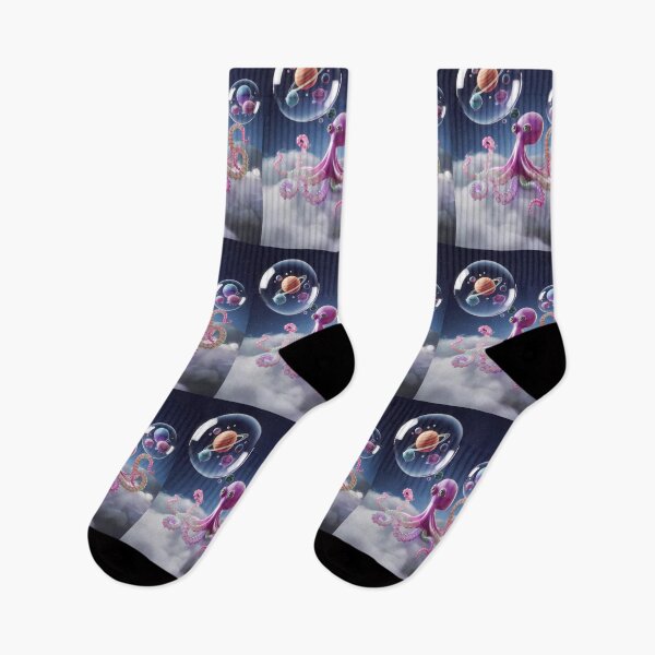 Item preview, Cosmic Octopus Floating Amongst Planets Surreal Art Design designed and sold by ART ATTACK ZONE.