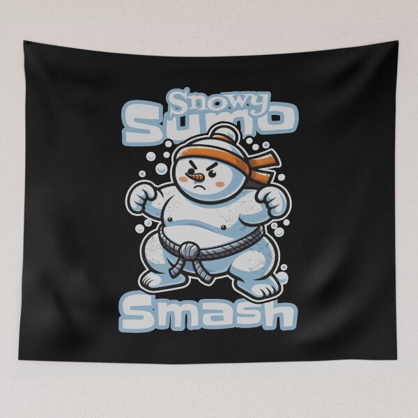 Item preview, Snowy Sumo Smash: The Snowman Wrestler’s Fierce Stance designed and sold by SplashTastic.