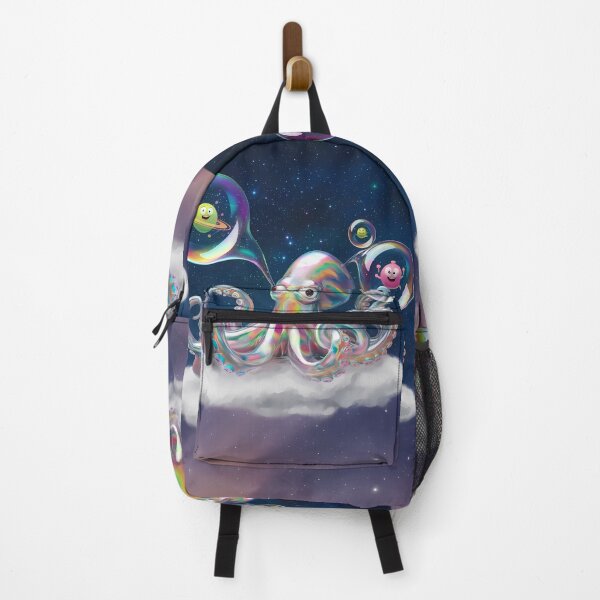 Item preview, Fantasy Octopus Floating Amongst Planets Surreal Art Design designed and sold by ART ATTACK ZONE.