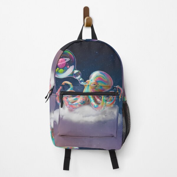 Item preview, Octopus Floating Amongst Planets Surreal Art Design Adventure designed and sold by ART ATTACK ZONE.