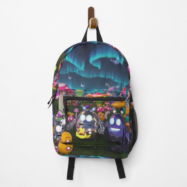 Item preview, Fantasy Cute Robots Exploring Mushroom Wonderland Illustration Art designed and sold by ART ATTACK ZONE.