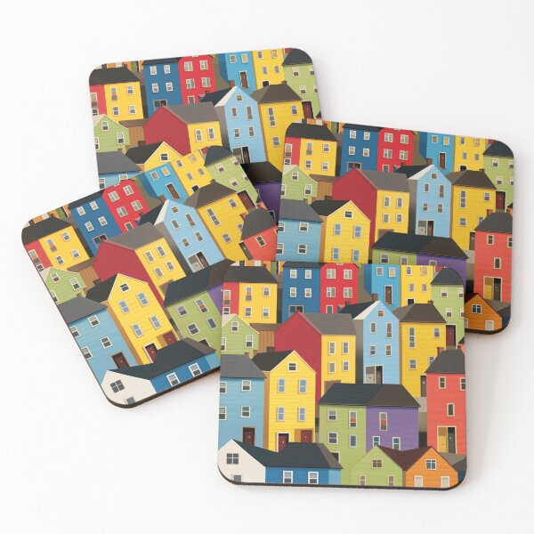 Item preview, Colorful Houses Matisse Style - Whimsical Painting designed and sold by regnumsaturni.