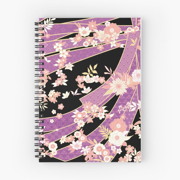 Item preview, Floral Mix Kimono Pattern Violet Pink designed and sold by urrin DESIGN.