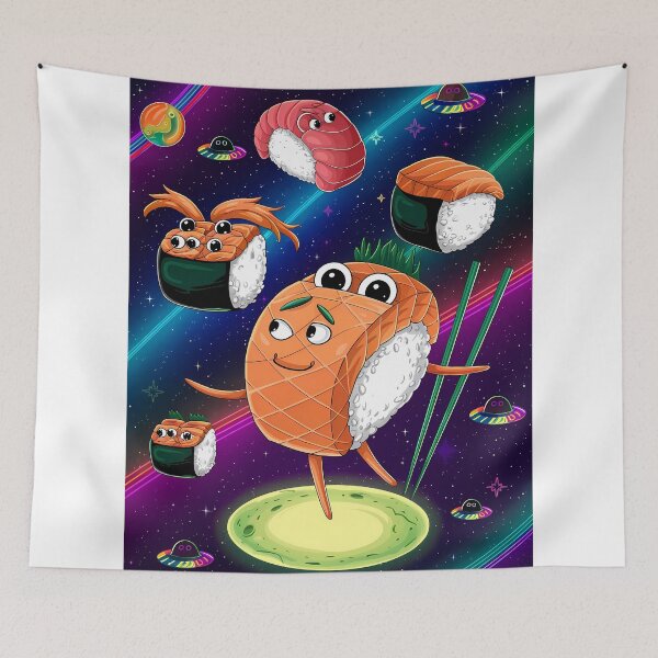 Item preview, Artwork Sushi Characters Space Adventure Fun Travel Food designed and sold by ART ATTACK ZONE.