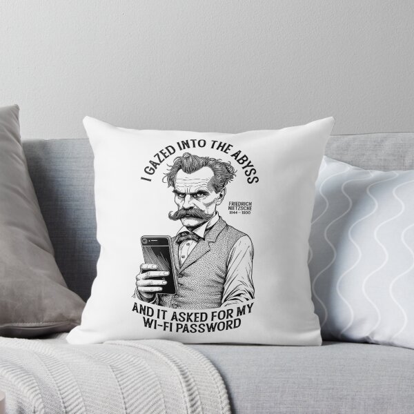 Item preview, Funny Nietzsche Philosophy Gazed Into Abyss Wi-Fi Password designed and sold by GrandeDuc.