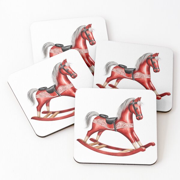Item preview, Red Rocking Horse Christmas Horse Vintage Red Pony designed and sold by KolorellaS.