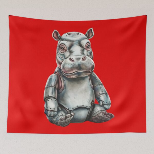 Item preview, sitting robotic baby hippo designed and sold by 123ks.