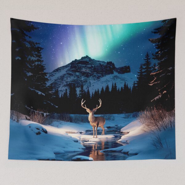 Item preview, Stag Under Northern Lights designed and sold by Exodoi.