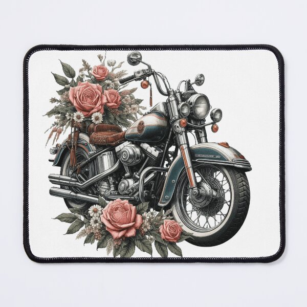 Item preview, Excellent vintage motorcycle with beautiful flowers designed and sold by nicnacc.
