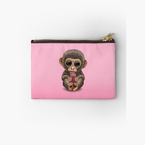 Item preview, Cute Baby Monkey Holding a Pink Cell Phone  designed and sold by JeffBartels.