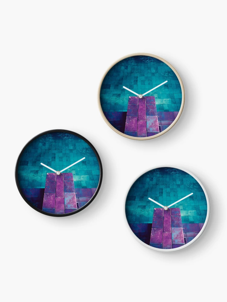 Thumbnail 3 of 4, Clock, Violet Pool Reflection designed and sold by Viktor Surzhko.