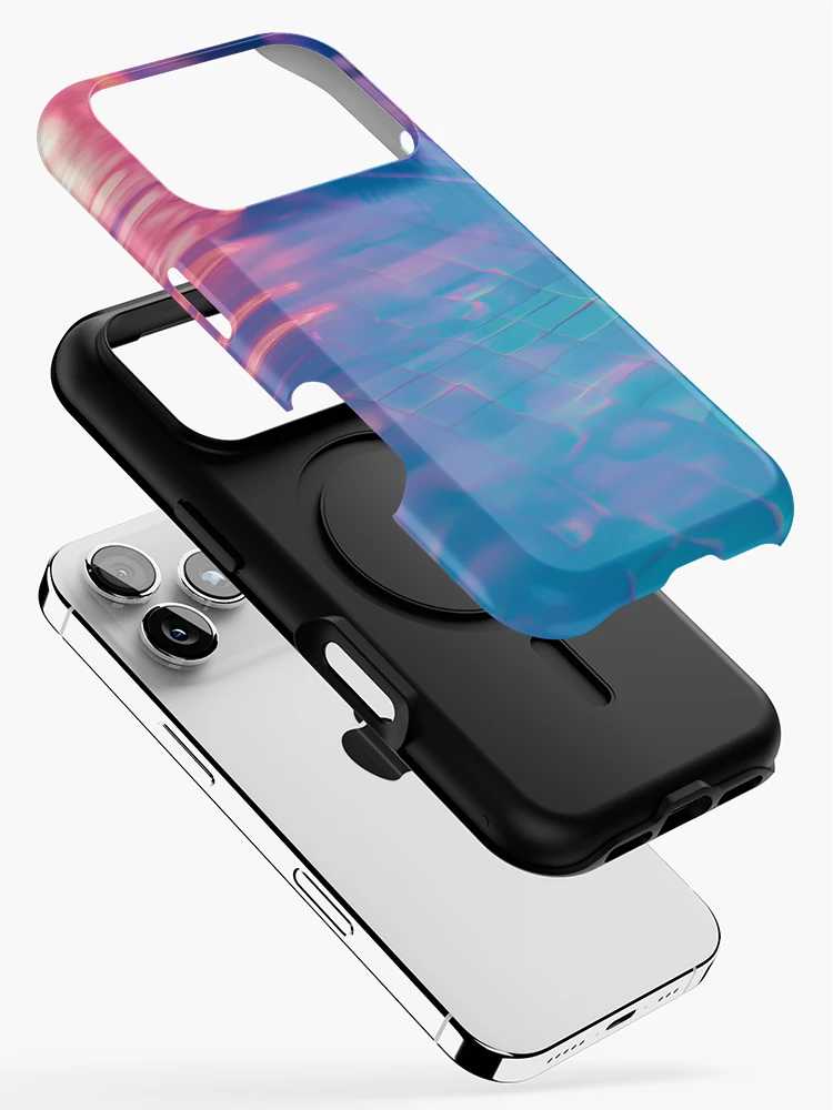 Thumbnail 2 of 4, iPhone Case, Neon Ripple Reverie designed and sold by Viktor Surzhko.