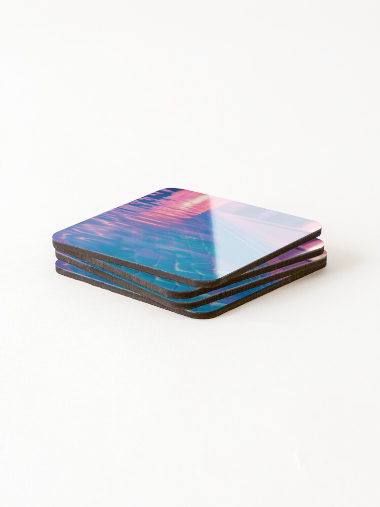 Thumbnail 4 of 5, Coasters (Set of 4), Neon Ripple Reverie designed and sold by Dataxe.