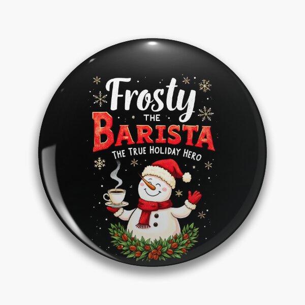 Artikelvorschau, Frosty die Barista Frohe Weihnachten 2024 entworfen und verkauft von VividDripCo.