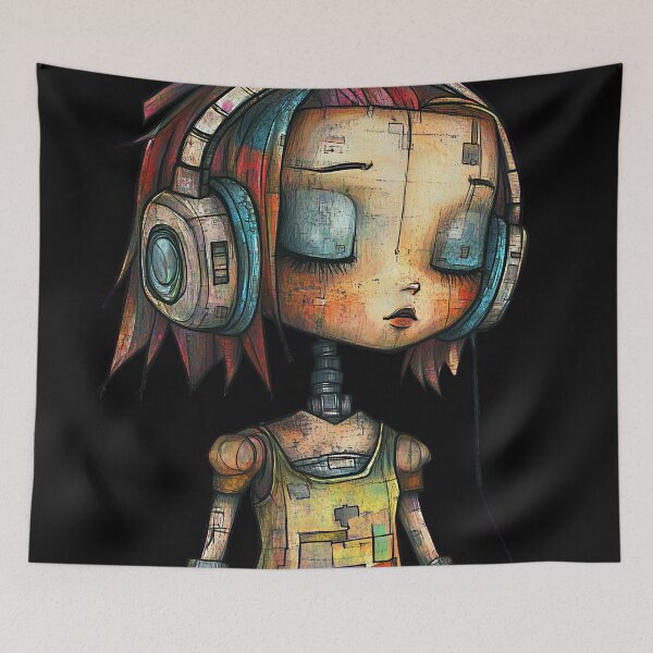 Item preview, Robot Beats. Synthetic girls like music too. designed and sold by Shoot-The-Moon.