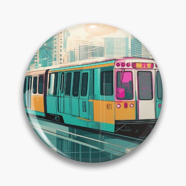Item preview, Vibrant train zips through city designed and sold by anytka.