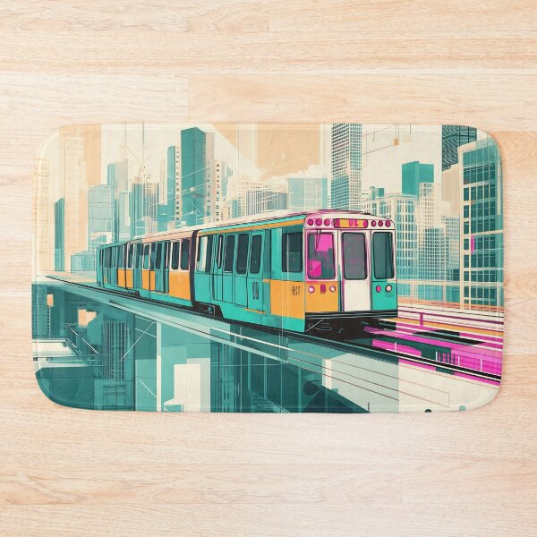 Item preview, Vibrant train zips through city designed and sold by anytka.