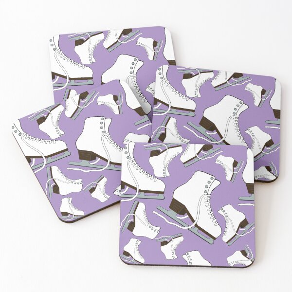 Item preview, White Figure Skates on Light Purple Background designed and sold by PD-Skating.
