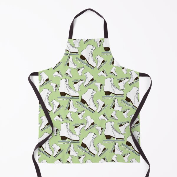 Item preview, White Figure Skates on Light Green Background designed and sold by Purposely Designed.