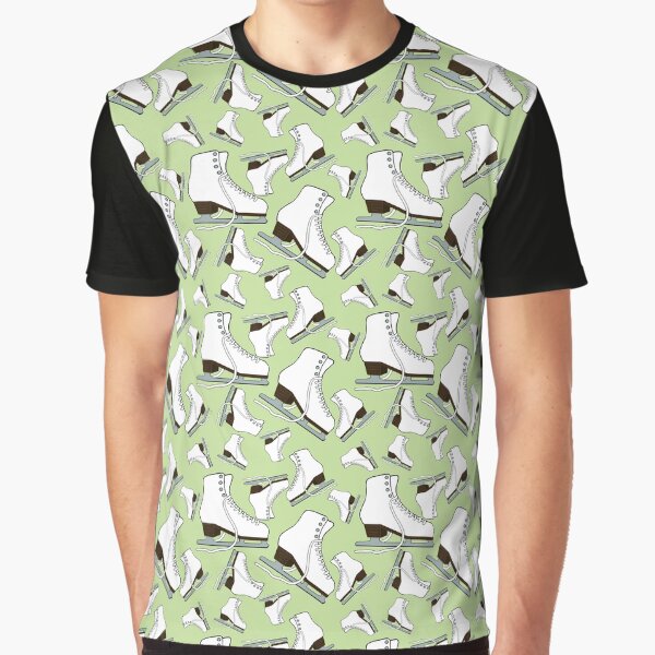 Item preview, White Figure Skates on Light Green Background designed and sold by PD-Skating.