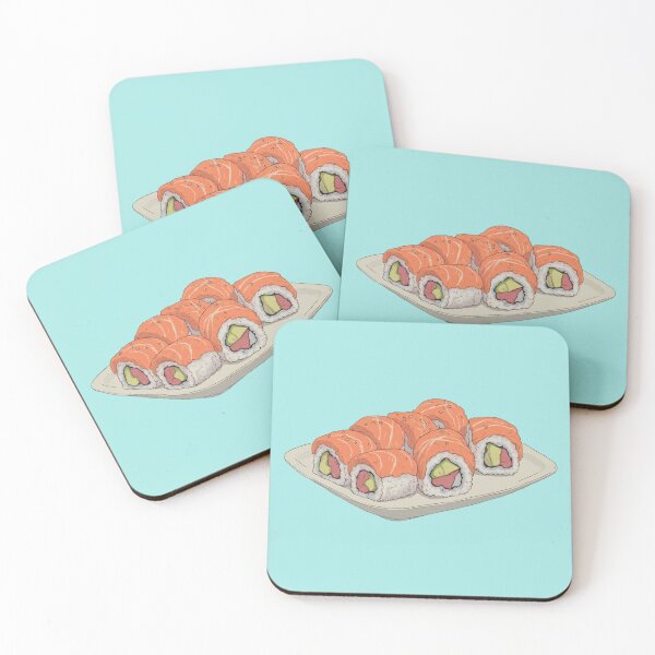 Item preview, Sushi Samurai Feast Blue Pastel Comic Delight designed and sold by MadeByHaresShop.