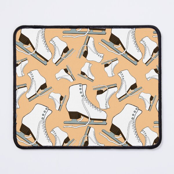 Item preview, White Figure Skates on Light Orange Background designed and sold by Purposely Designed.
