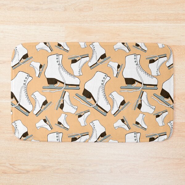 Item preview, White Figure Skates on Light Orange Background designed and sold by Purposely Designed.