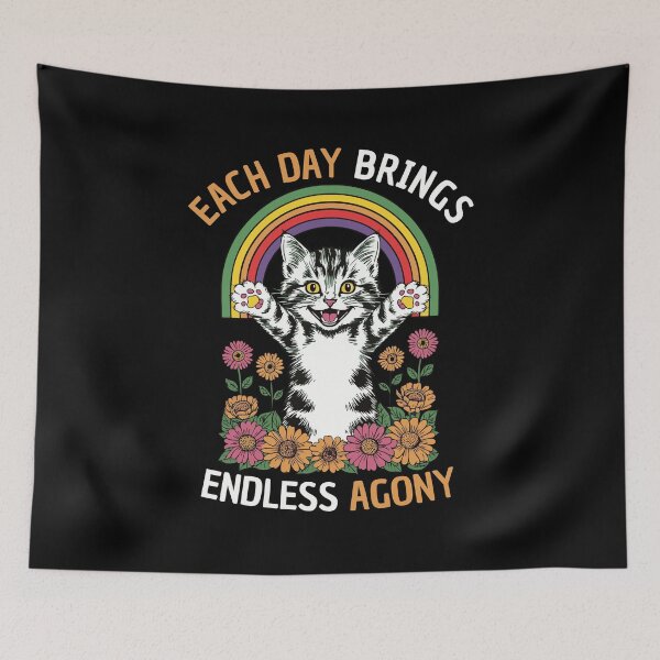 Item preview, Each Day Brings Endless Agony Funny Vintage Kitten designed and sold by thecatcouch.