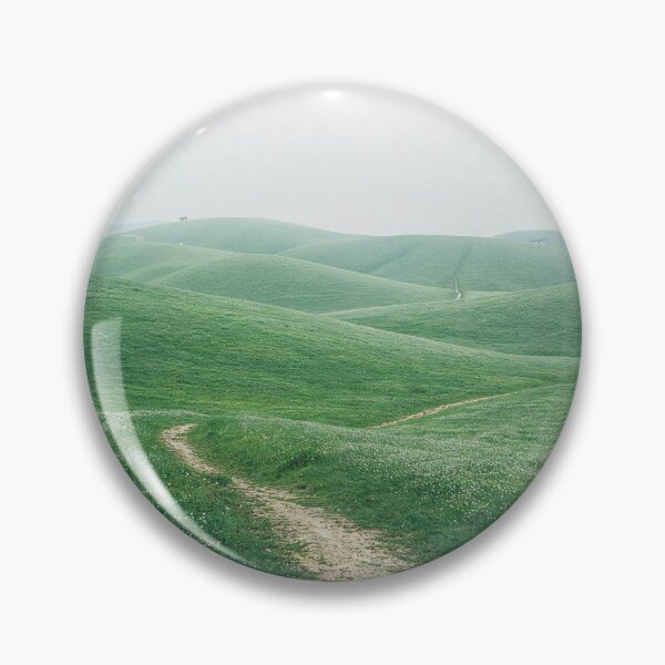 Item preview, Minimalist Green Hills and Winding Path in Italy - Landscape Photography designed and sold by regnumsaturni.