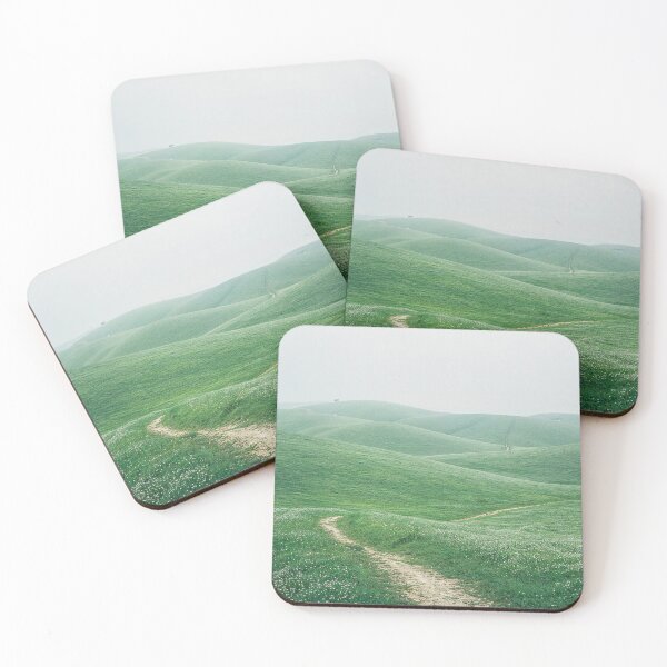 Item preview, Minimalist Green Hills and Winding Path in Italy - Landscape Photography designed and sold by regnumsaturni.
