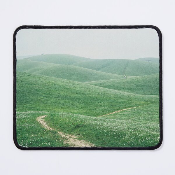 Item preview, Minimalist Green Hills and Winding Path in Italy - Landscape Photography designed and sold by regnumsaturni.