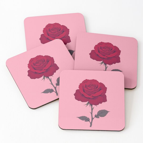 Item preview, Vibrant Rose Bloom Against Pastel Backdrop  Comic Style Illustration designed and sold by ShroomForge.