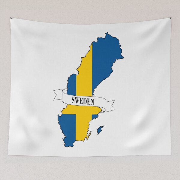 Item preview, Sweden flag map designed and sold by visual adventures.
