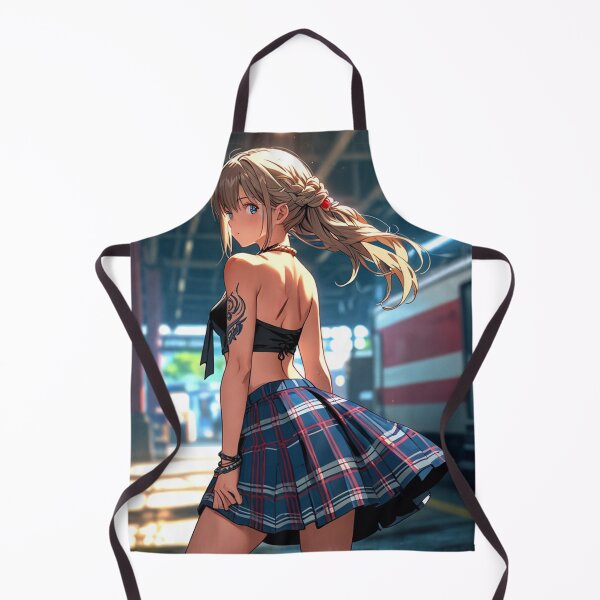 Item preview, Beautiful light haired Tattooed Anime Manga Girl in sleeveless top designed and sold by Vintage Designs +.