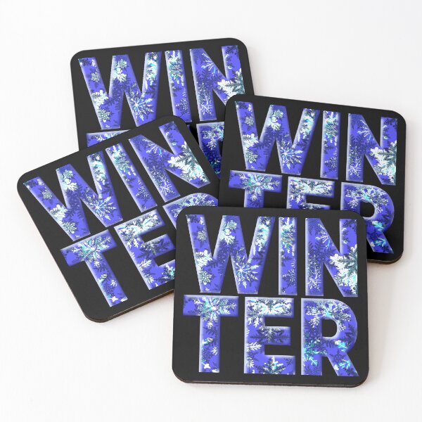 Item preview, Winter Snowfall Letters on a Blue Background designed and sold by VikArtStudio.