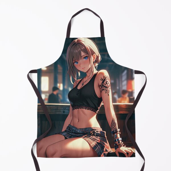 Item preview, Beautiful light haired Tattooed Anime Manga Girl in sleeveless top designed and sold by Vintage Designs +.