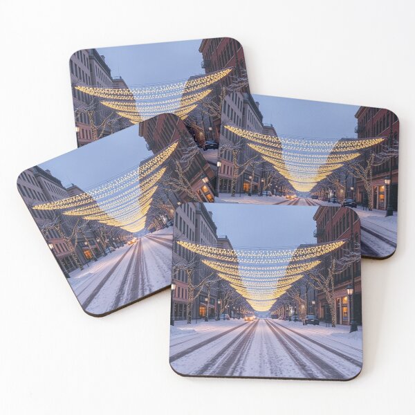 Item preview, Snowy City Street with Festive Lights designed and sold by ItheMattI.