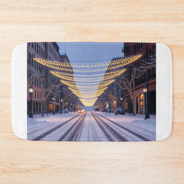 Item preview, Snowy City Street with Festive Lights designed and sold by ItheMattI.