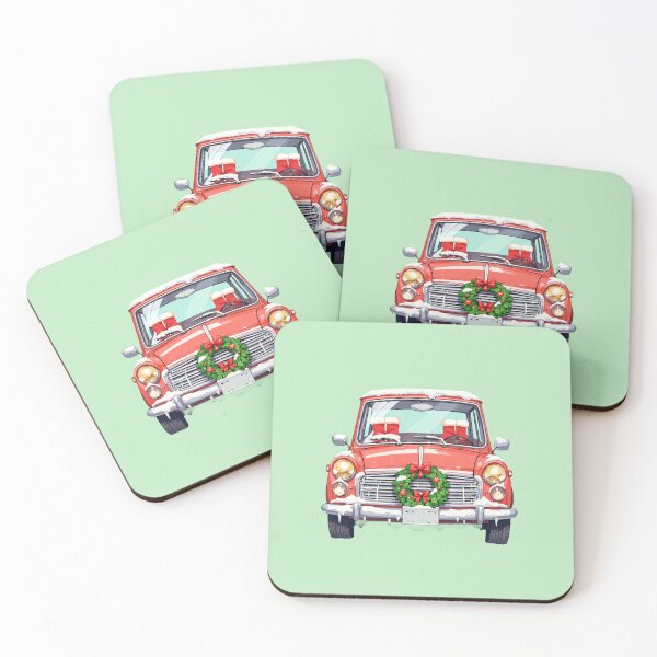 Item preview, Winter Wonder Car Kawaii Santa's Ride in Pastel Green designed and sold by kahida.