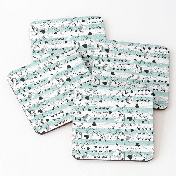 Item preview, Synchronized Skating Black and White, Striped Design on Mint Green designed and sold by Purposely Designed.