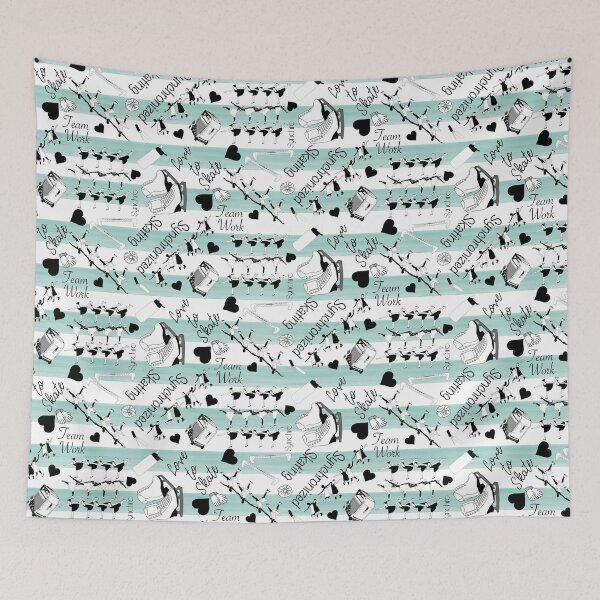 Item preview, Synchronized Skating Black and White, Striped Design on Mint Green designed and sold by Purposely Designed.