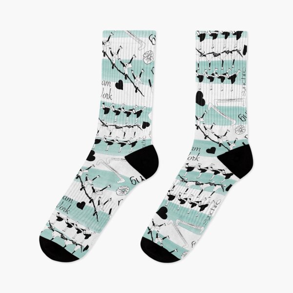 Item preview, Synchronized Skating Black and White, Striped Design on Mint Green designed and sold by PD-Skating.