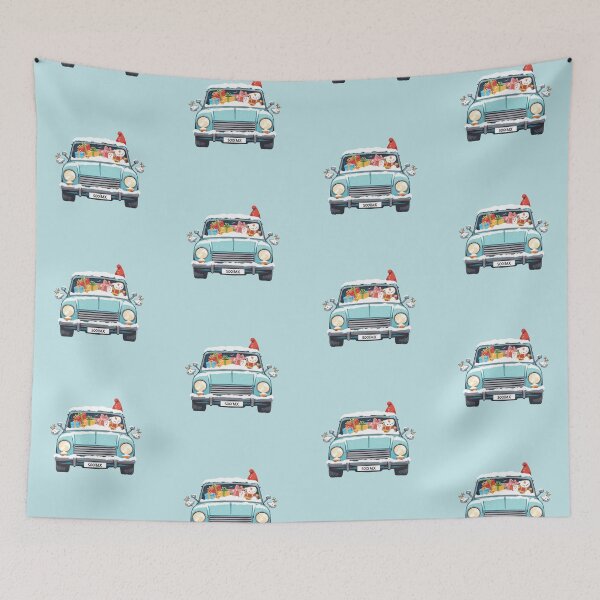 Item preview, Snowy Ride Kawaii Car with Snowman Ears & Presents designed and sold by kahida.