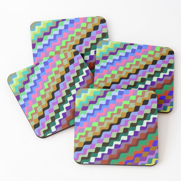 Aperçu de l'œuvre Ondes fractales angulaires multicolores abstraites 2 créée et vendue par SXW Designs.
