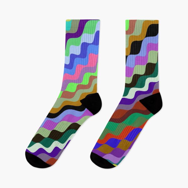 Aperçu de l'œuvre Ondes fractales angulaires multicolores abstraites 2 créée et vendue par SXW Designs.