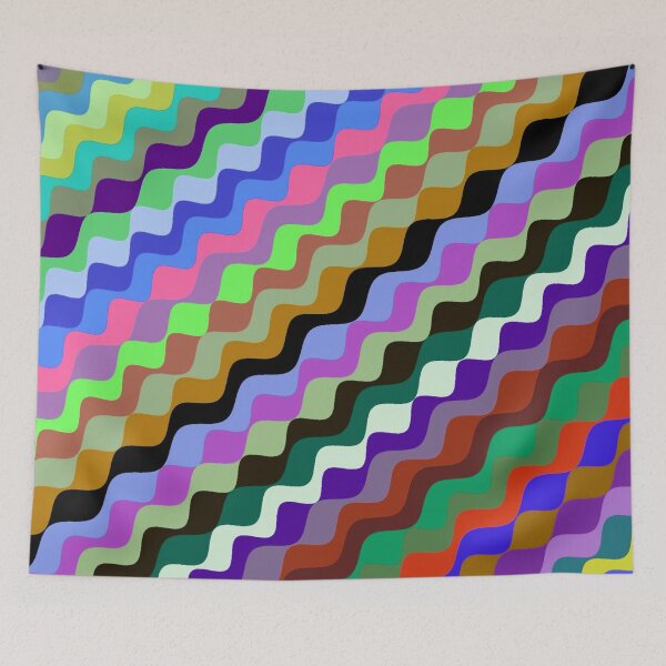 Aperçu de l'œuvre Ondes fractales angulaires multicolores abstraites 2 créée et vendue par SXW Designs.