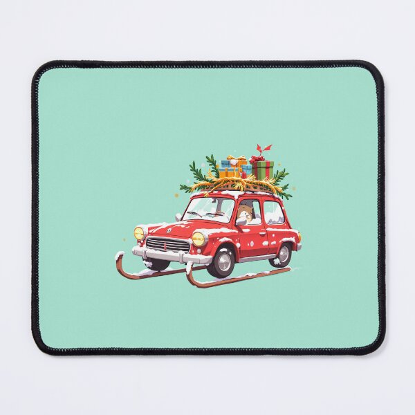 Item preview, Turquoise Turq-Car Cute Kawaii Sleigh Car Loaded with Presents and Golden Tinsels designed and sold by kahida.