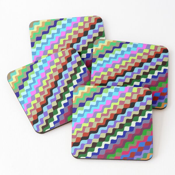 Aperçu de l'œuvre Ondes fractales angulaires multicolores abstraites 3 créée et vendue par SXW Designs.