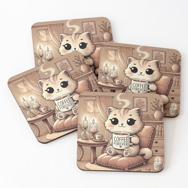 Item preview, Coffee Forever - Cute Cat Illustration designed and sold by Alta-store.